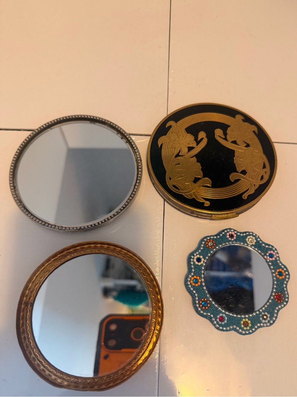 Vintage Mirrors (3) and a Vintage Compact